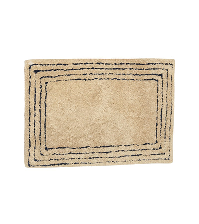 Premsons® Anti-Skid Bath Mat Line Frame B1 Beige | Super Soft, Water Absorbent, Quick Dry Bathroom Floor Mat for Shower & Home Use