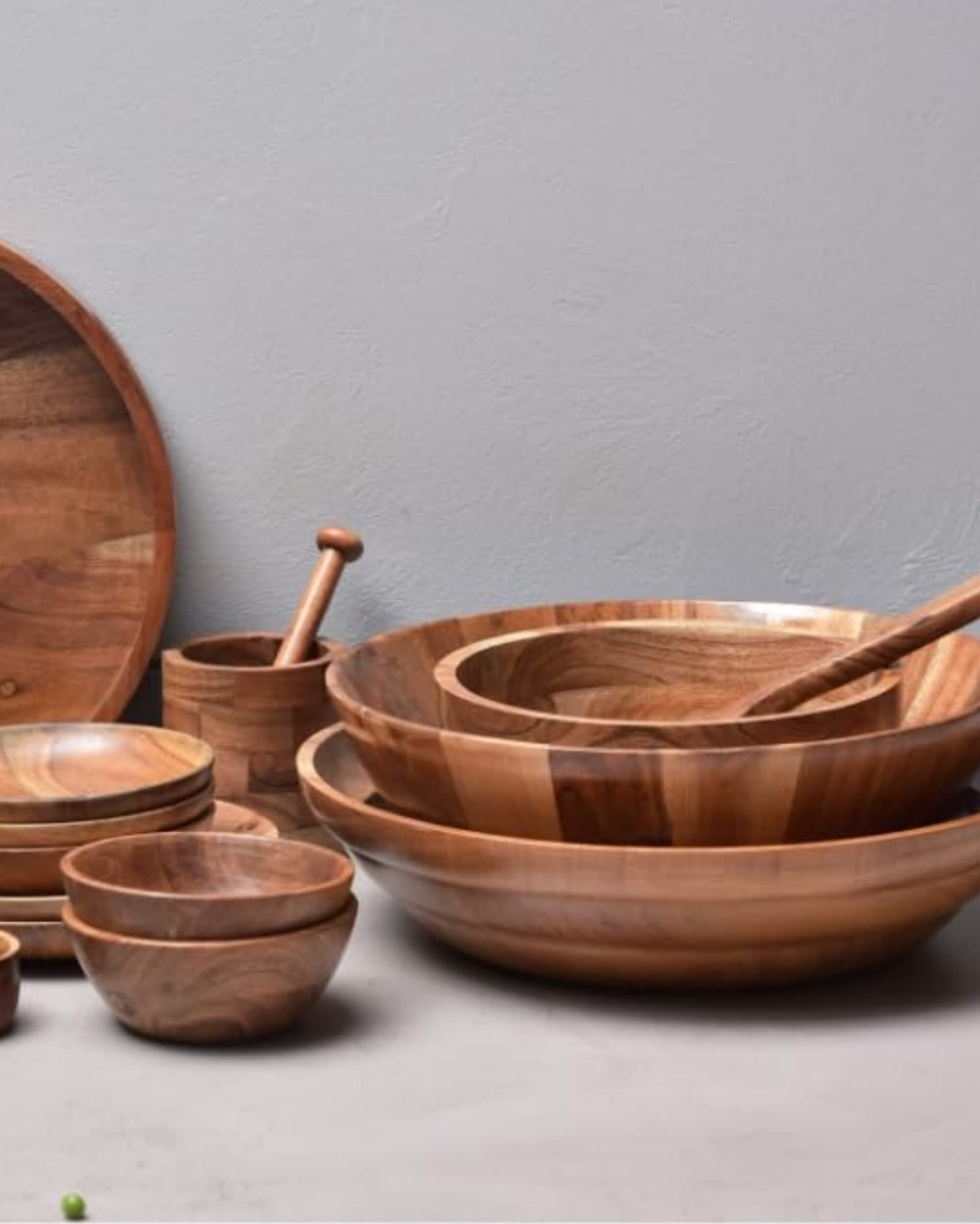 Premsons® Wooden Salad Bowl – Elegant Mixing & Serving Bowl for Salads, Soups & Snacks | Multipurpose Bowl for Home & Kitchen