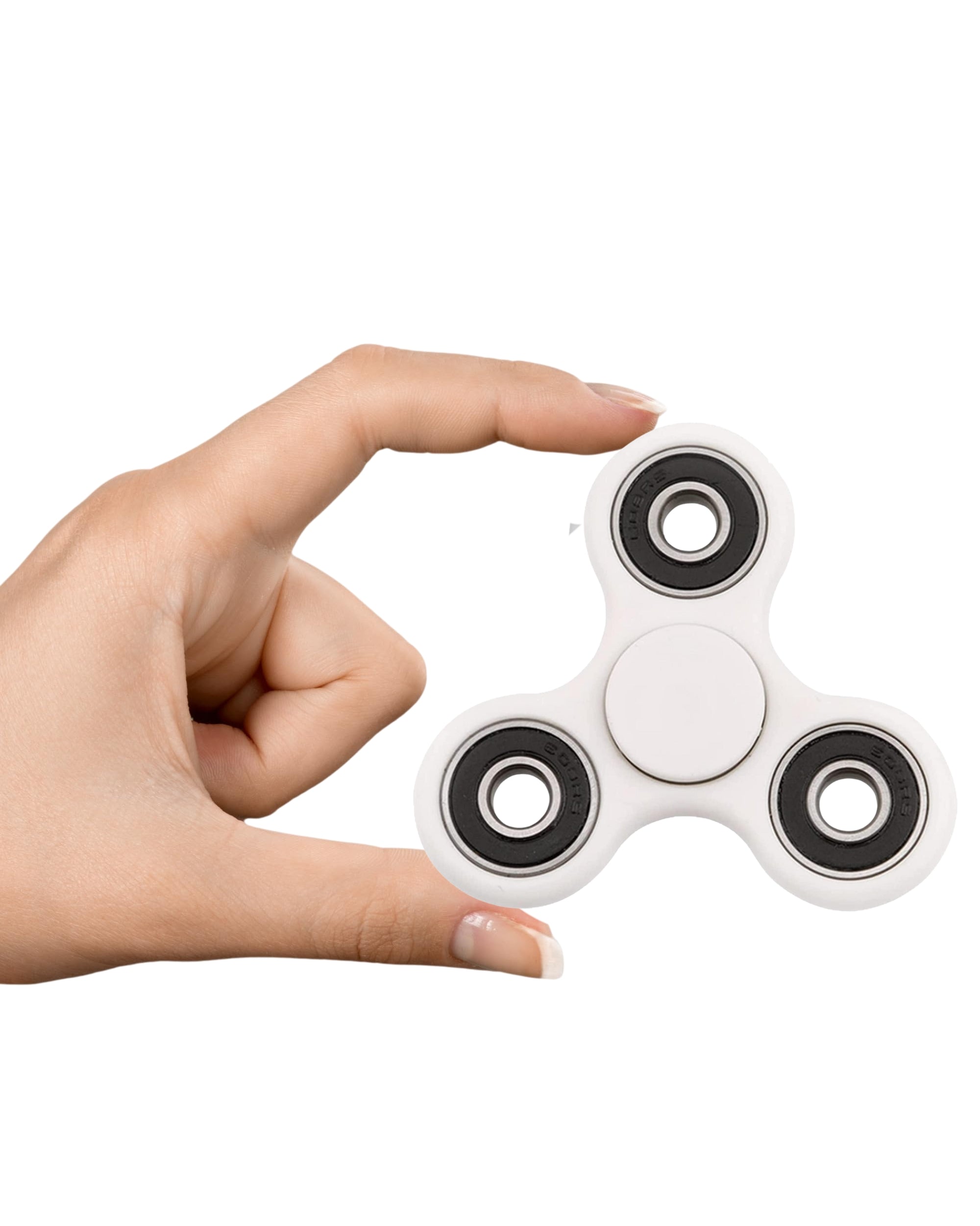 Premsons® Hand Spinner Desk Toy - High Speed Smooth Finger Spin Sensory Fidget Stress Relief Game Play for Kids & Adults - Birthday Party Gift - Four Bearing - White + Black Bearing