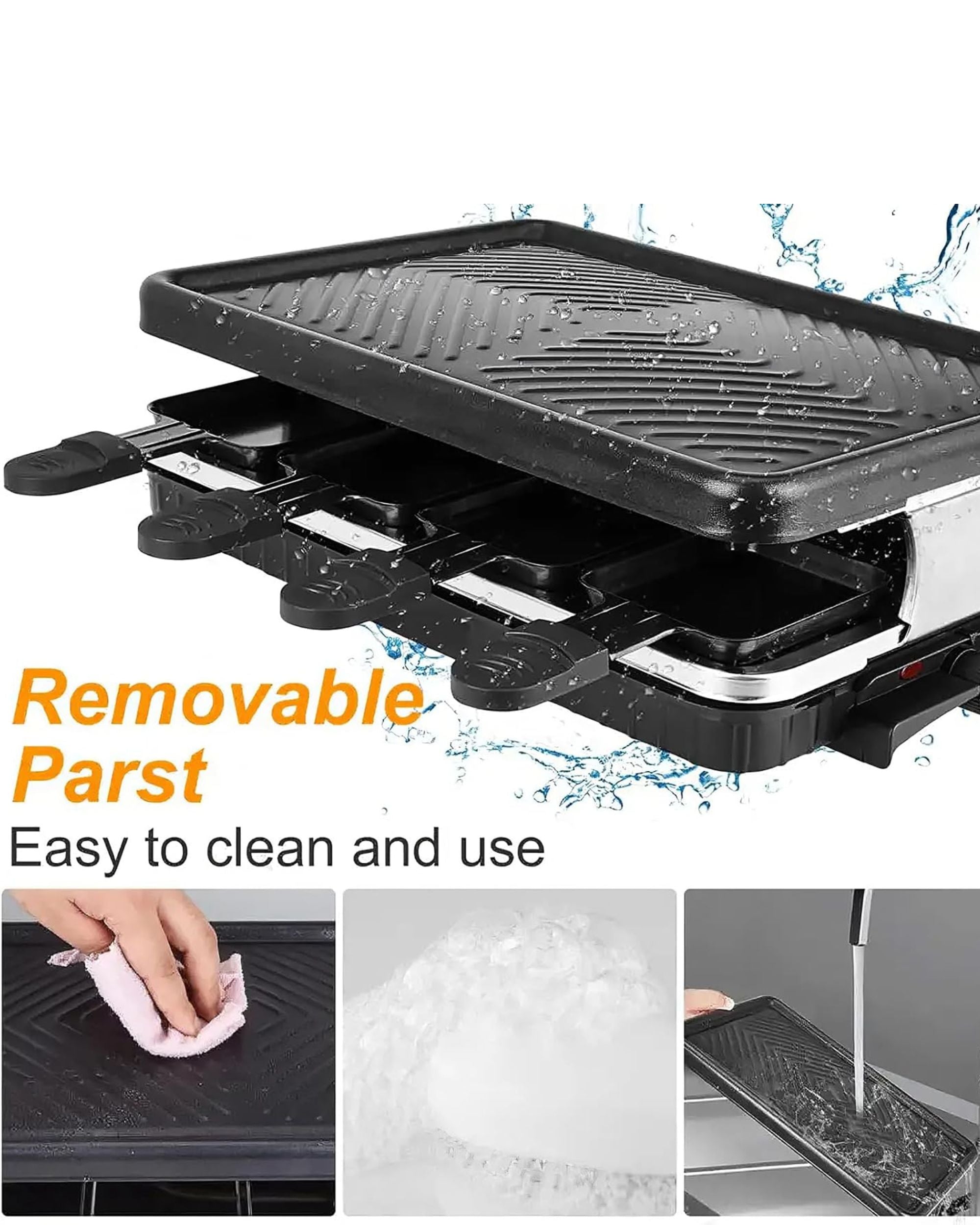 Premsons® Raclette Maker – Electric Non-Stick Grill with Mini Pans | Perfect for BBQ, Parties, Family Dining & Indoor Cooking