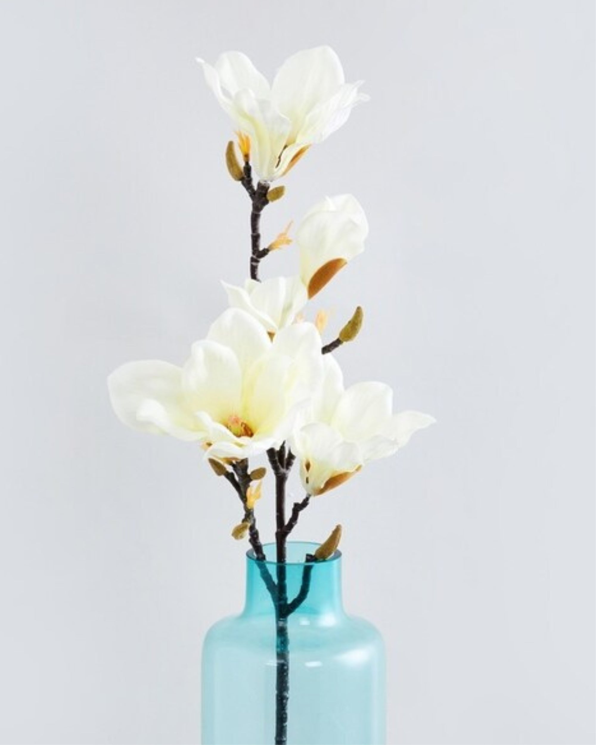 Premsons® Elegant Artificial Magnolia Flower – 1 Stem of Realistic Silk Bloom for Home Décor, Office, or Events | Long-Lasting Faux Floral Arrangement