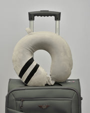 Cushy® Travel Neck Pillow with 360-Degree Head Support - Memory Foam Luxury Soft Pillow for Sleeping Rest - Home Travel Airplane Car - Dual Color, Grey & Blue