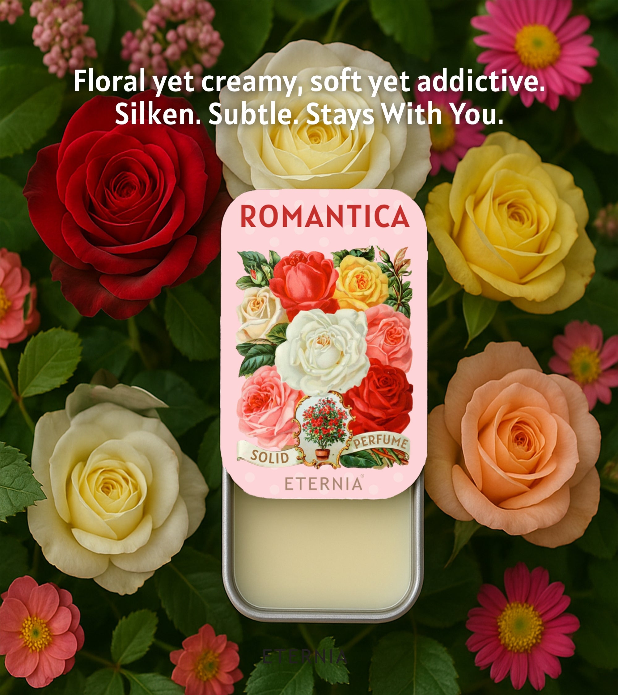 Eternia® Romantica Solid Perfume – Pack of 3 Long-Lasting Floral Balm Fragrances for Women | Travel-Friendly & Pocket-Sized