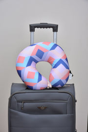 Cushy® Travel Neck Pillow with 360-Degree Head Support - Micro Beads Luxury Soft Pillow for Sleeping Rest - Home Travel Airplane Car - Printed, Multicolor