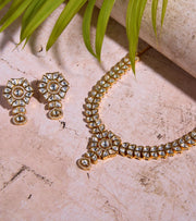 Premsons® Polki Necklace and Earrings Set – Pretty Look for Festive & Wedding Functions