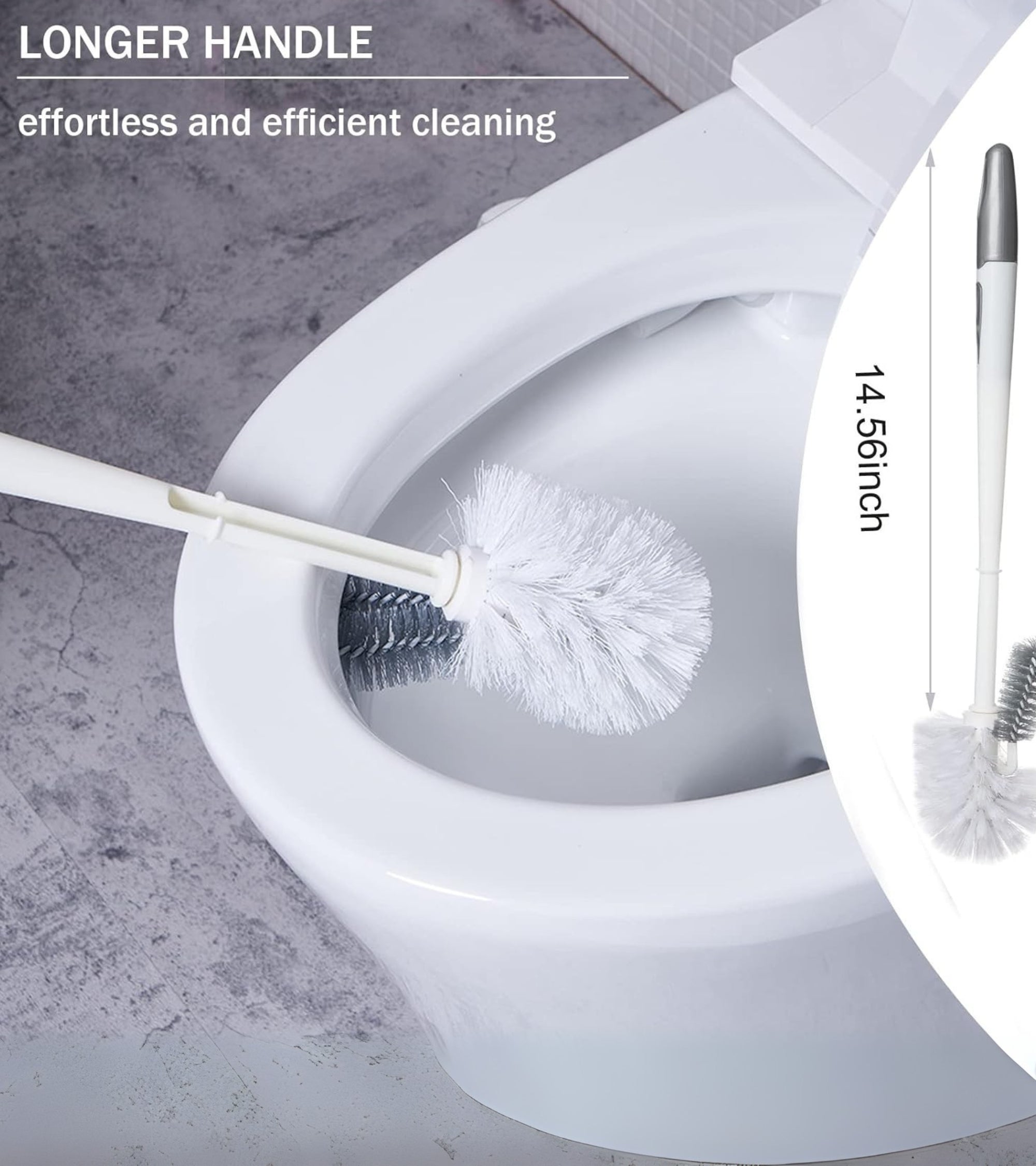 Premsons® Double Hockey Shape Toilet Brush with Holder – Bathroom Cleaning Brush for Indian & Western Toilets | Durable Toilet Cleaner with Stand