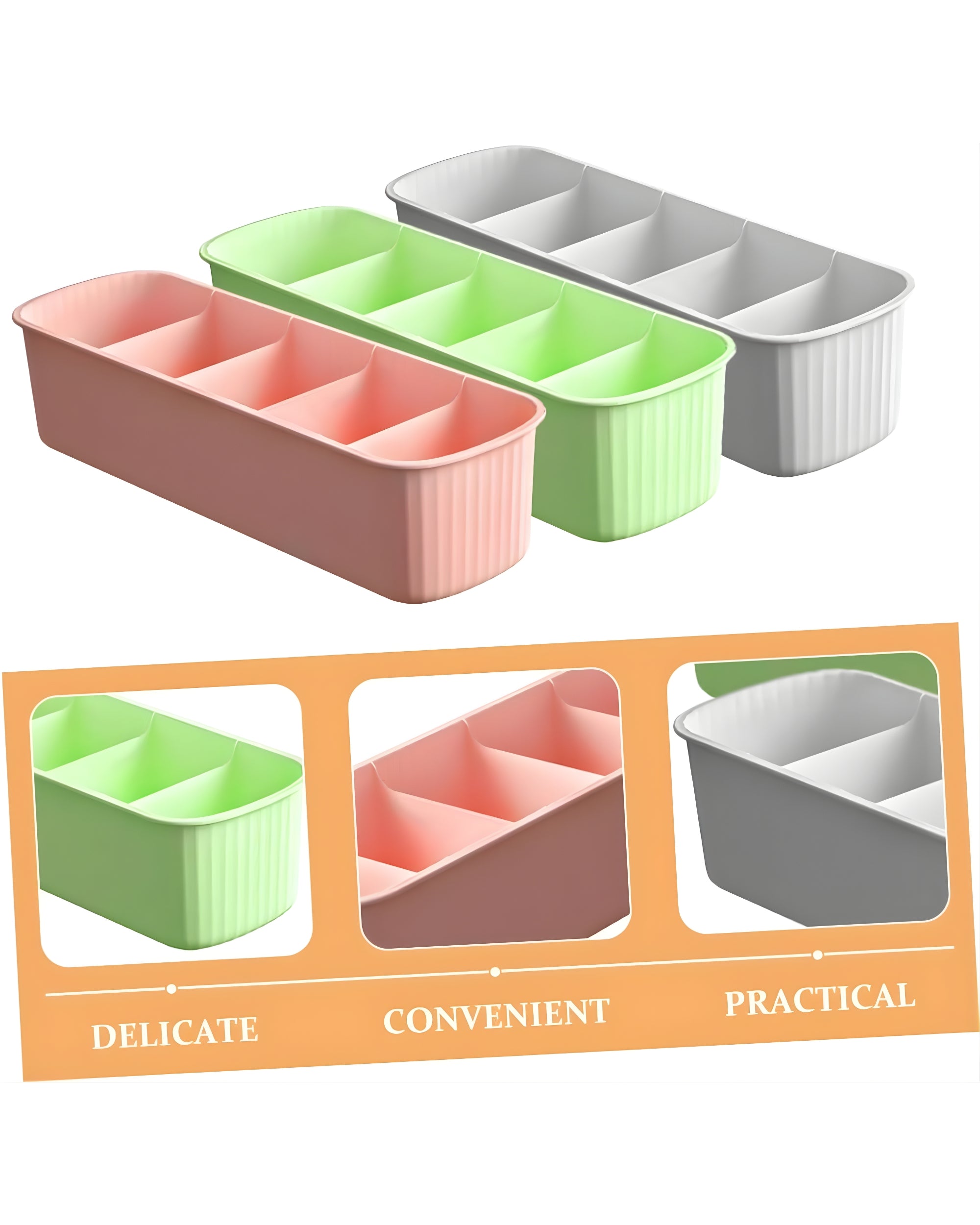 Premsons® 5 Compartments Stackable Plastic Storage Box – Green | Multi-Purpose Organizer for Stationery, Jewelry, Craft & Household Items