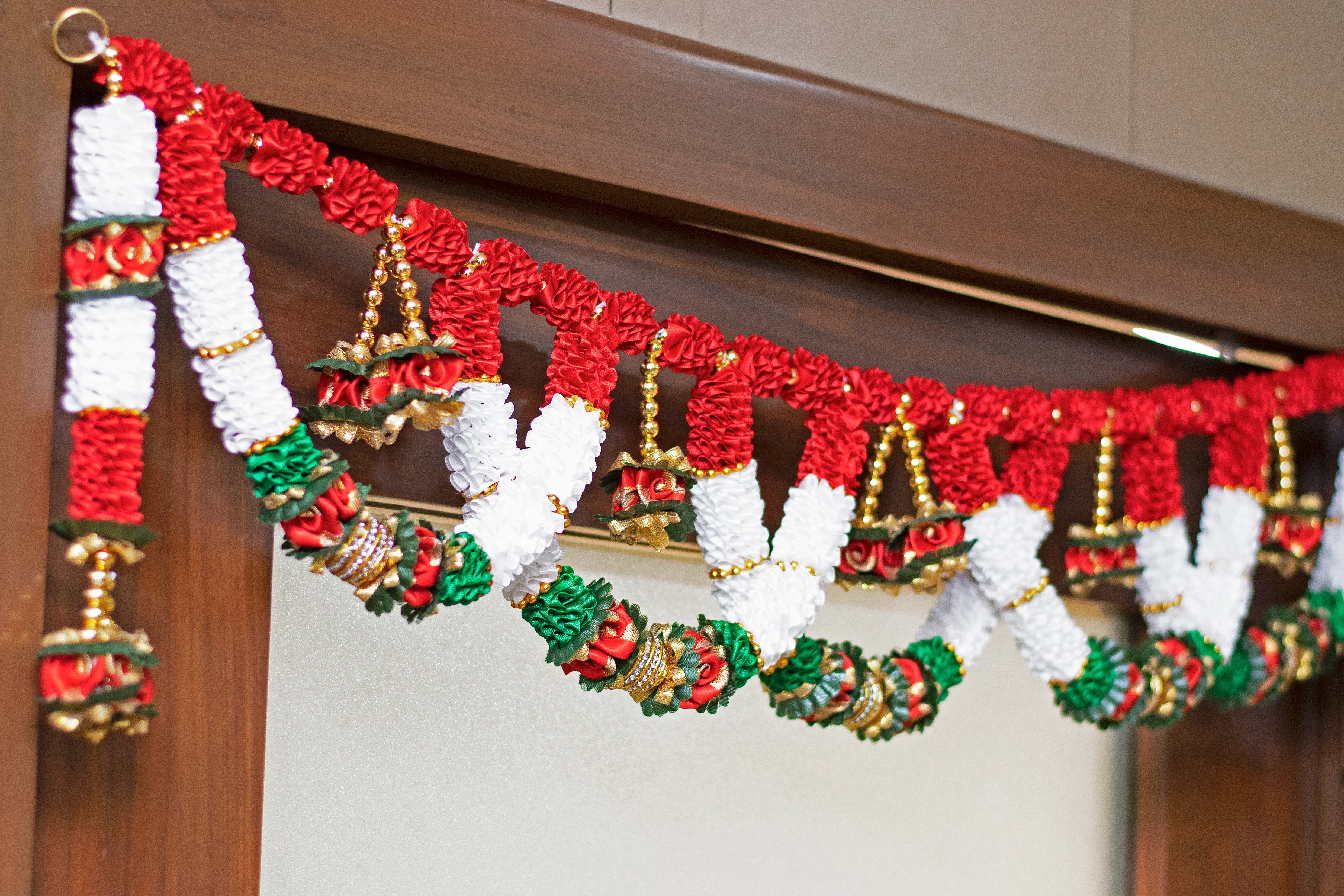 Premsons® Traditional Red & Gold Toran – Classic Indian Door Hanging