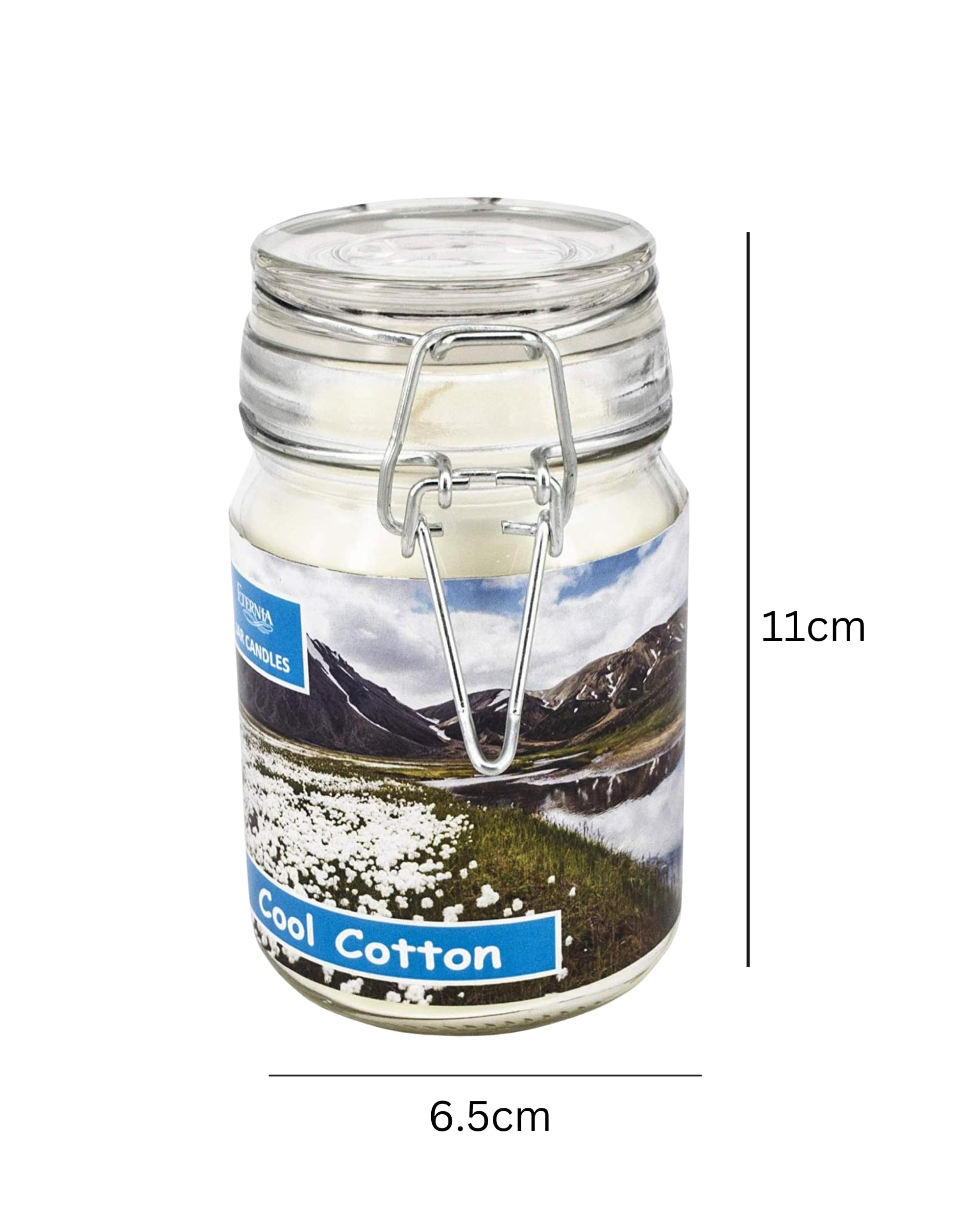 Eternia® Cool Cotton Scented Jar Candle – Clean Fresh Linen-Inspired Aroma in Glass Jar for Bedroom, Office, or Spa