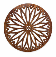 Premsons® Premsons Daisy Bloom Design Wooden Trivet | Light Brown Round Decorative Heat Resistant Pot Stand | Wooden Table Protector(Pack of 2)