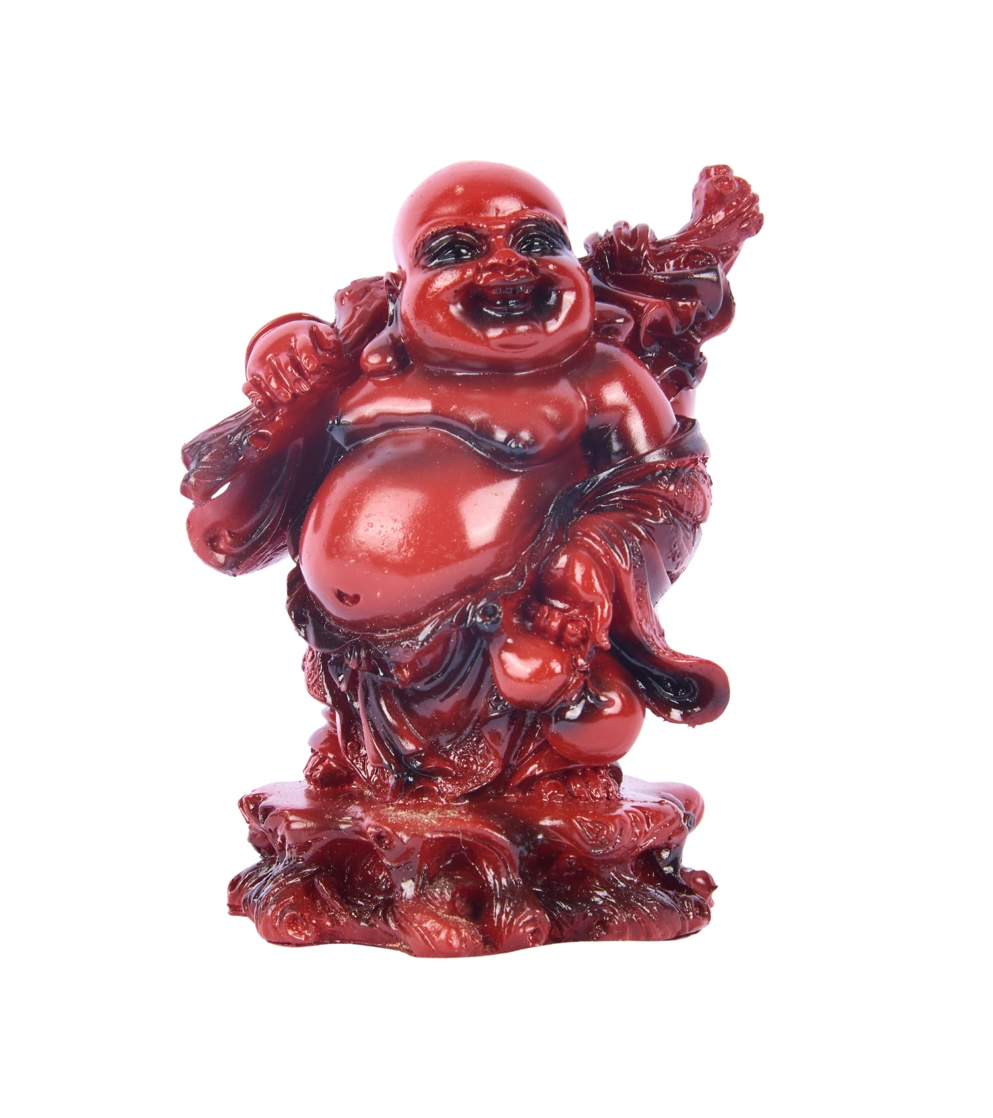 Premsons® Laughing Buddha Spiritual Living Feng Shui Showpiece with Wealth Pot in Hand Home Decoration Item Good Luck Money Success