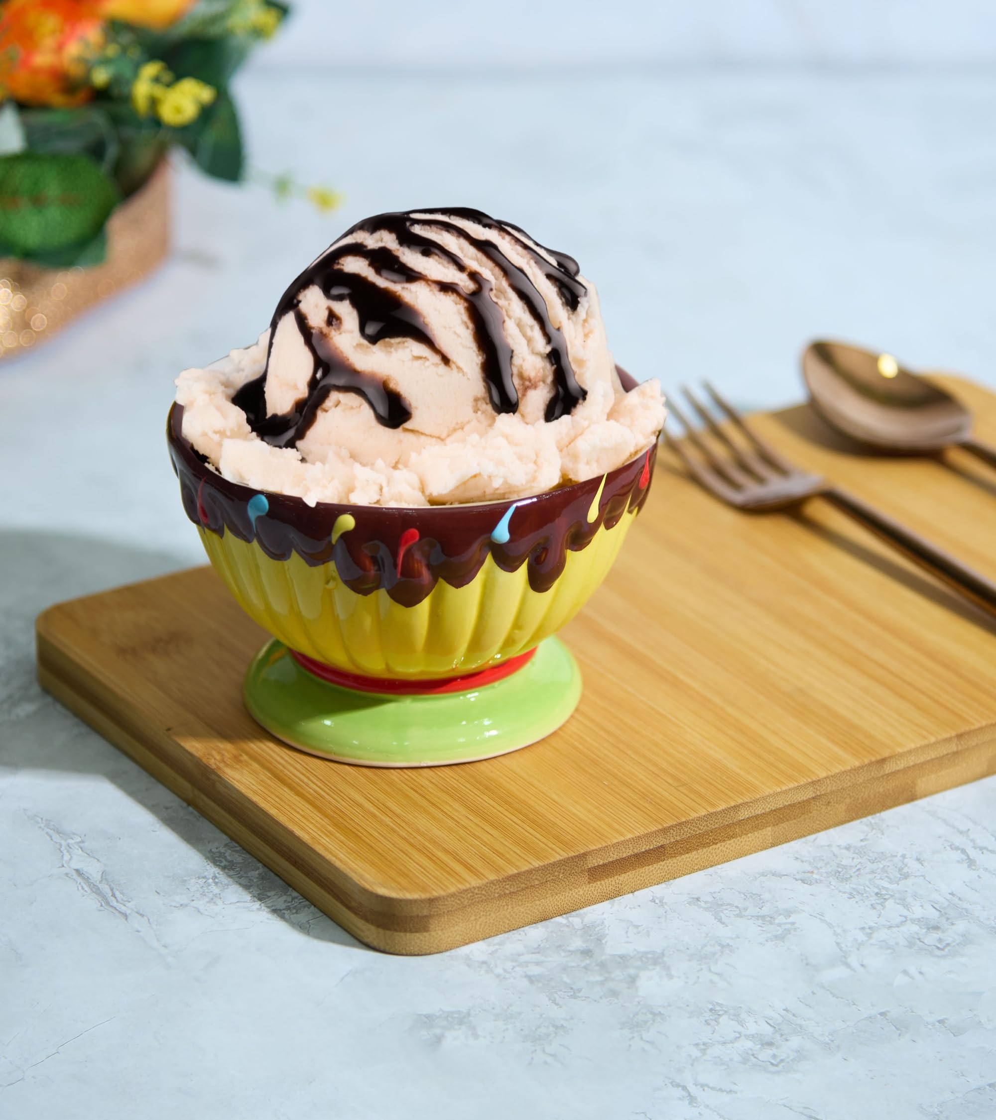 Premsons® Ceramic Ice Cream Sundae Bowl - Ideal for Sundaes, Desserts, and Stylish Serving - Versatile Dessert Dish for Parties and Entertaining