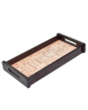 Premsons® Line Art Wooden Serving Tray – Elegant Rectangle Wood Tray with Artistic Design | Premium Quality for Home, Kitchen, Dining & Décor | Serve Food & Drinks in Style