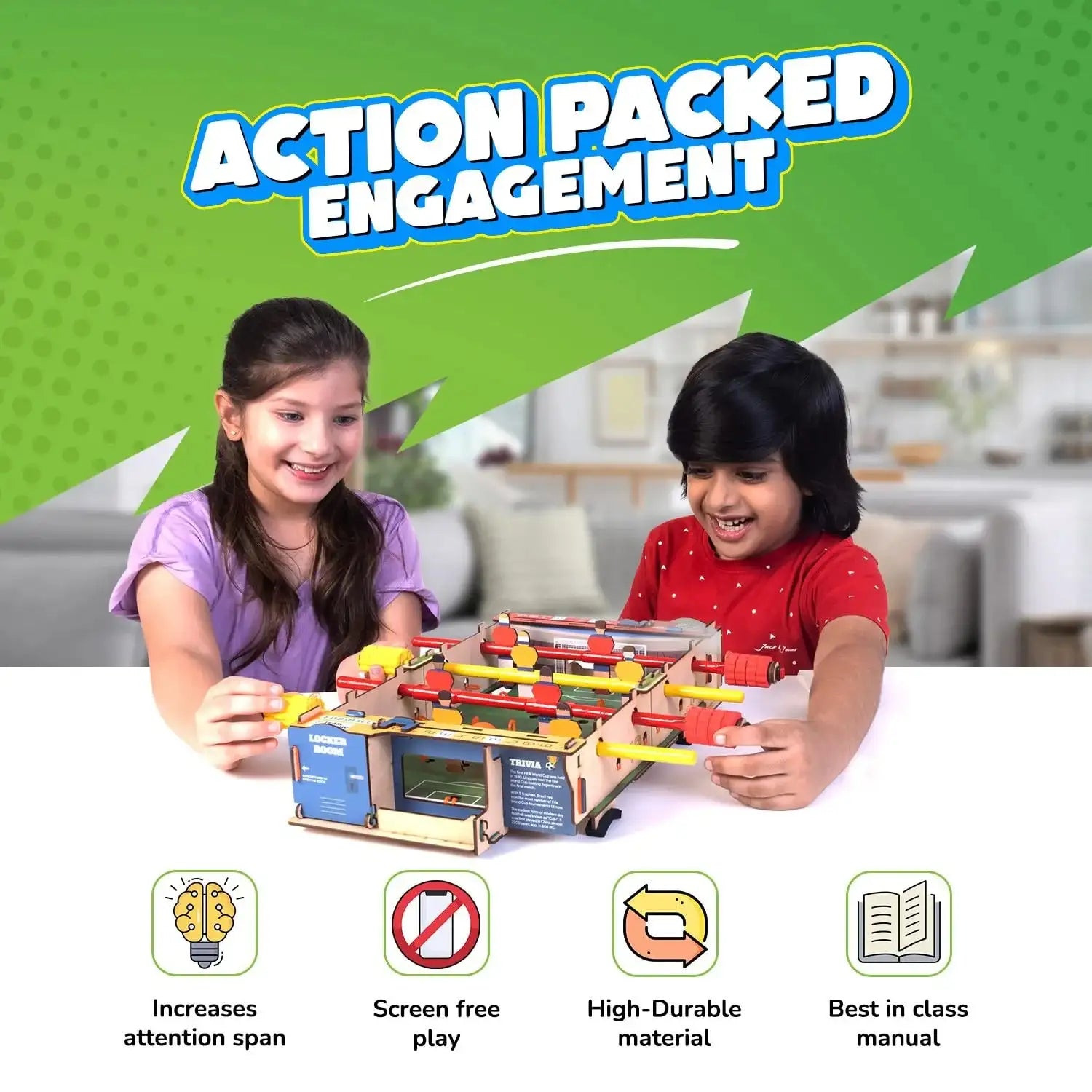 Smartivity DIY Foosball Table for Kids Ages 6-12 Years - Indoor Scoccer Game STEM Science Toy for Kids