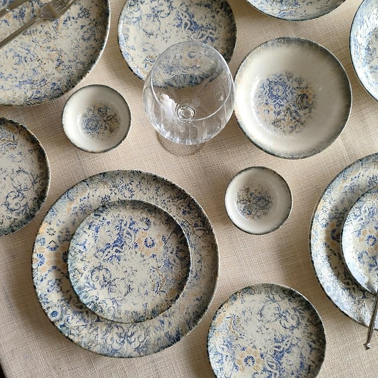 Porcelain 21-Piece Dinner Set | Contemporary Crockery Set for 6 | Dinner Plates, Side Plates, Bowls & Platter | Microwave & Dishwasher Safe | Matte Finish Tableware