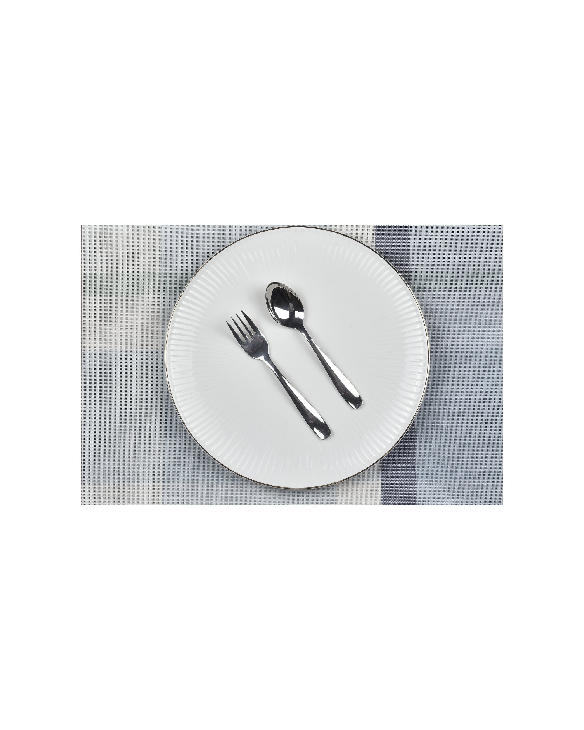 Premsons® Grey & Blue Rectangle Metallic Placemats – Washable, Wipeable, Non-Slip & Stain-Resistant Table Mats for Dining, Kitchen, Wedding & Party Décor