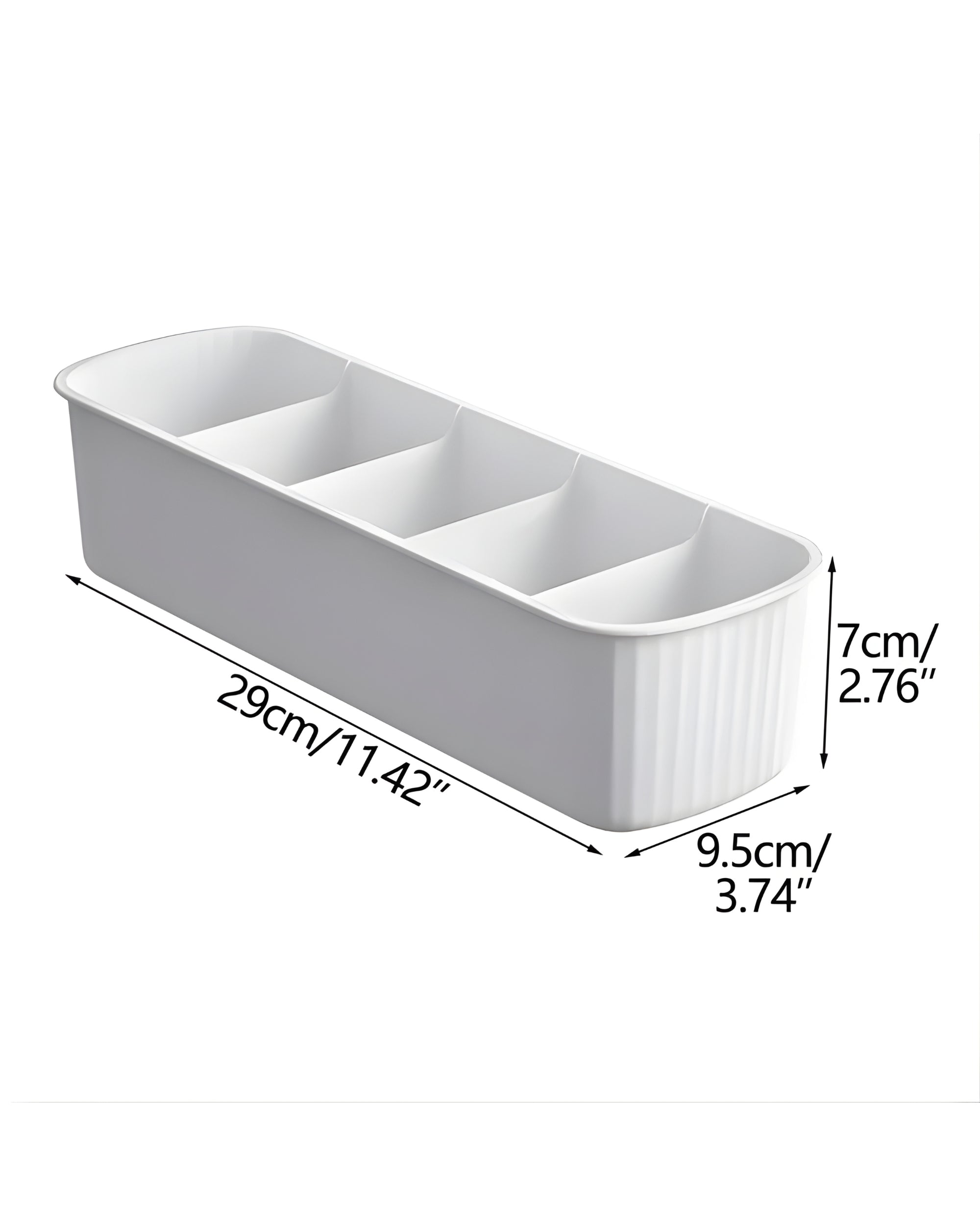 Premsons® 5 Compartments Stackable Plastic Storage Box – White | Multi-Purpose Organizer for Stationery, Jewelry, Craft & Household Items