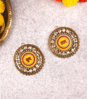 Premsons® Golden Round Acrylic Royal Shubh Labh Set – Premium Wall & Door Décor for Pooja, Diwali & Festive Home Celebration