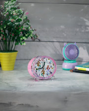 Premsons® Table Clock for Kids - Girls Bedroom Beep Alarm Clock - Loud Bell Alarm for Children Study Table - Bed Watch for Heavy Sleepers - Mermaid Design - Oval Shape - Assorted Colours