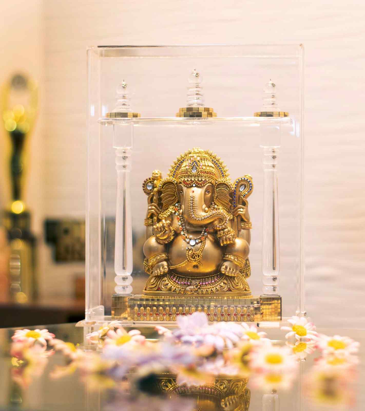 Premsons® Golden Ganesha in Display Box – Elegant Gift for Festive Occasions