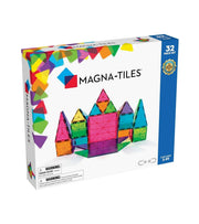 Magna-Tiles Magnetic Building Toys, Clear Colors Set (32 Pieces)