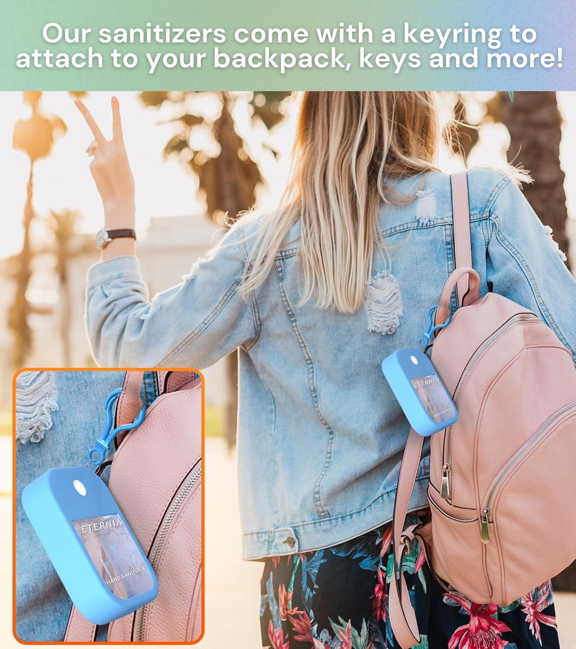 Eternia® Hand Sanitizer Spray - Hydrating Moisturizing Power Mist - Gentle on Skin, Quick-Drying Formula, Travel Friendly - White Tea - 300+ Sprays - Pack of 2