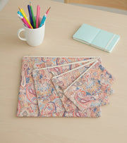 Premsons® Paisley Print Leather Pouch Set of 4 (1XL, 1L, 1M, 1S) | Elegant Ornamental Design, Premium Finish, Zip Closure, Multipurpose Storage