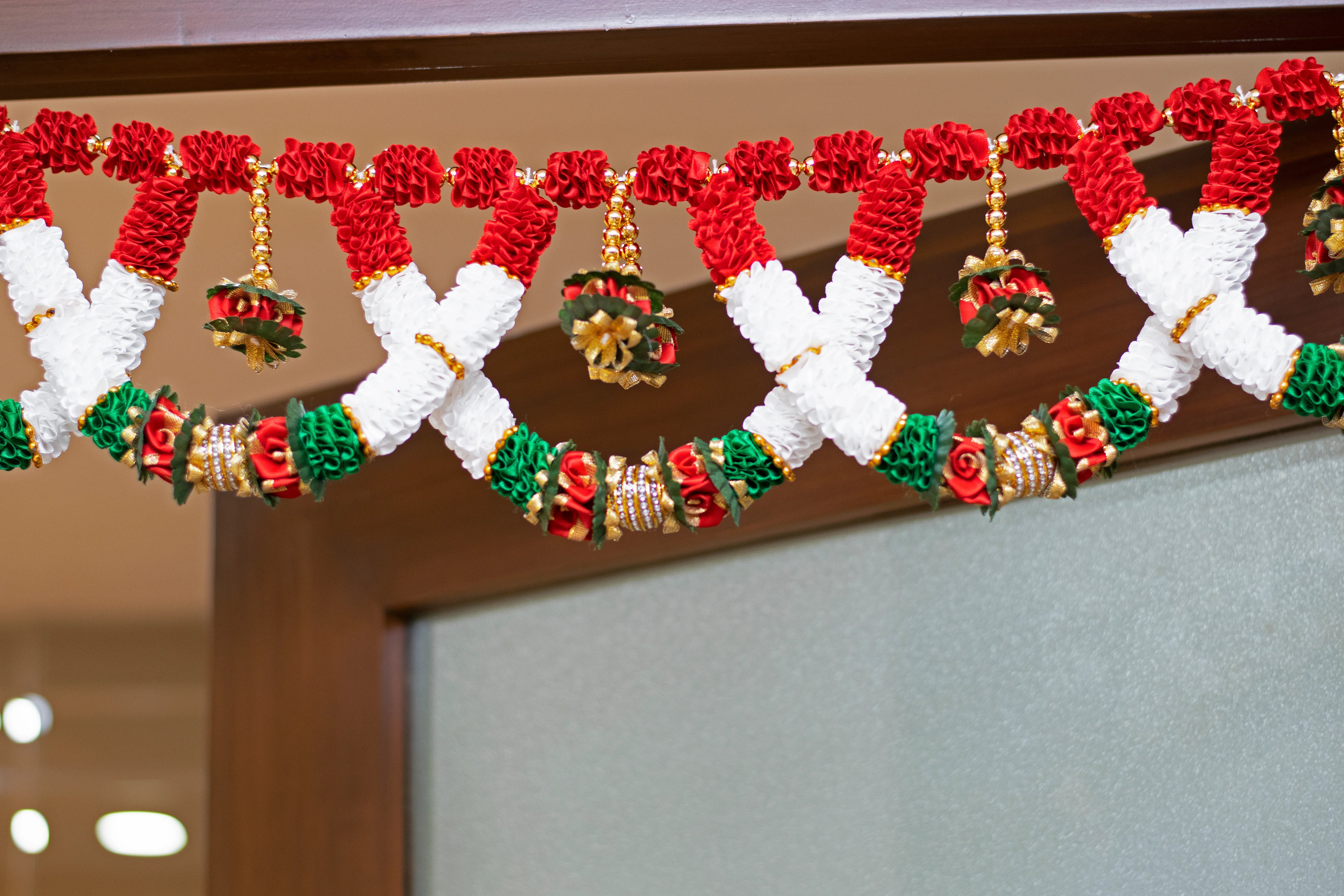 Premsons® Traditional Red & Gold Toran – Classic Indian Door Hanging
