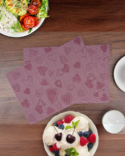 Premsons® Maroon Rectangle Metallic Placemats – Washable, Wipeable, Non-Slip & Stain-Resistant Table Mats for Dining, Kitchen, Wedding & Party Décor