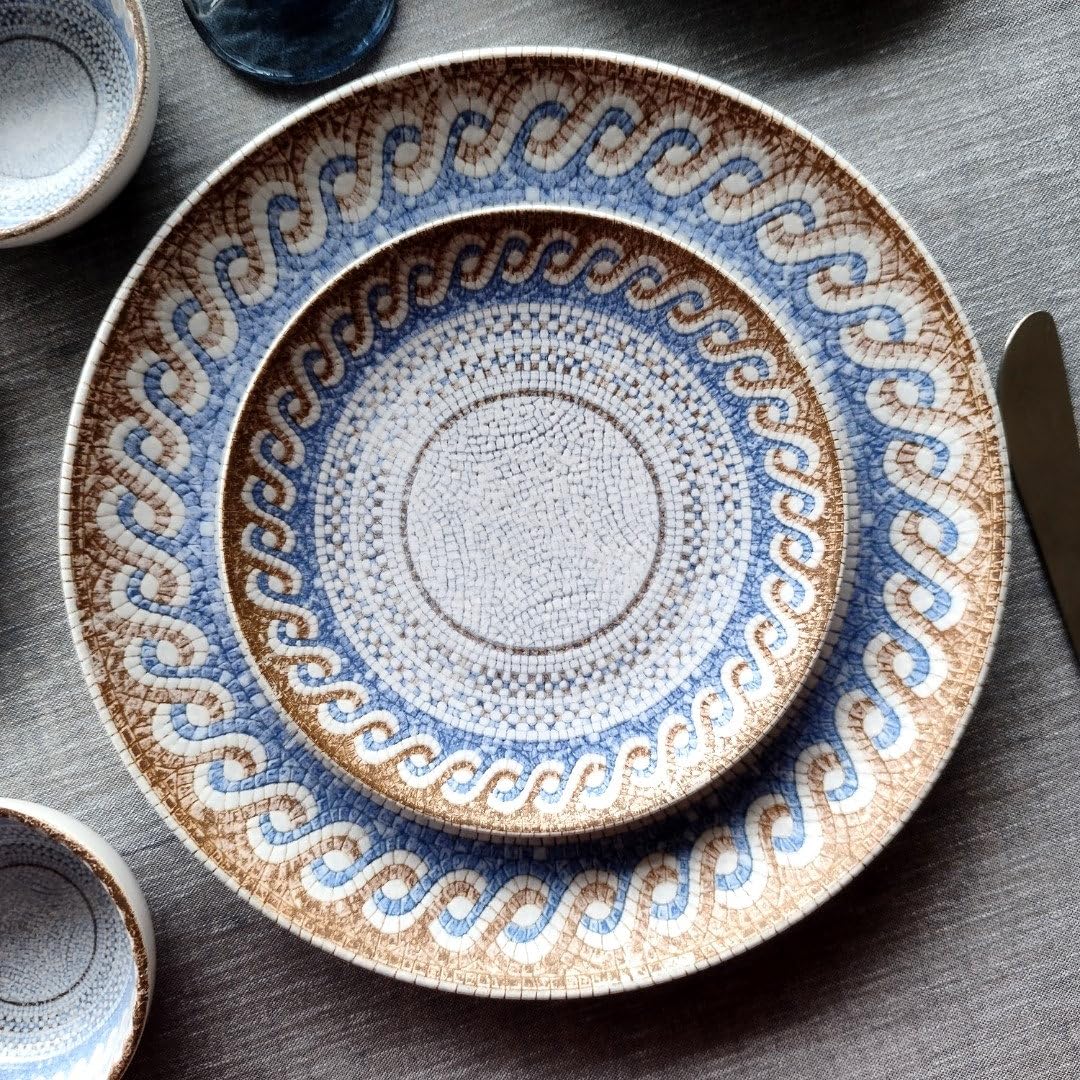 Porcelain 21-Piece Dinner Set | Premium Blue and White Turkish-Inspired Dinnerware | Crockery Set for 6 | Microwave & Dishwasher Safe | Elegant Modern Tableware