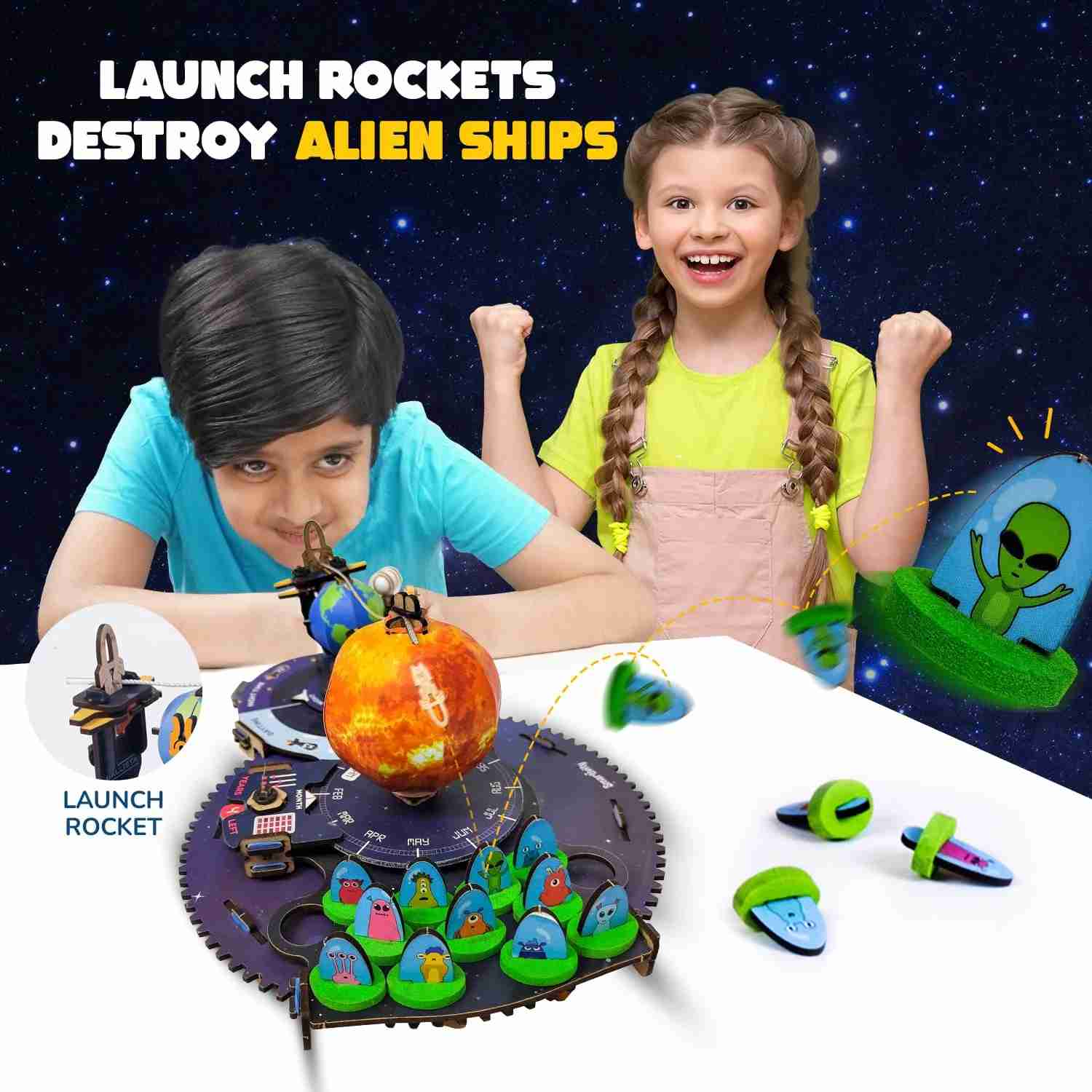 Smartivity Earth-Sun-Moon Space Toy for Kids 8-14 Years Old - Interactive 3D Model Kit