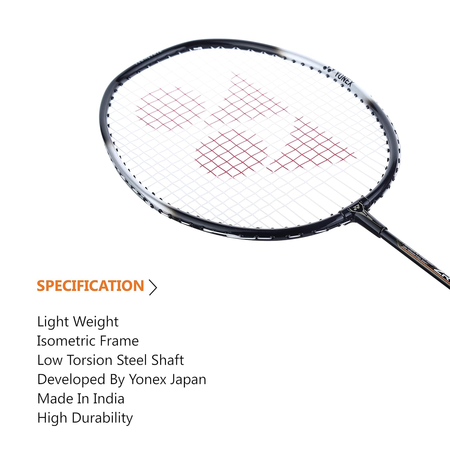 Yonex ZR 100 Light Aluminium Badminton Racquet with Full Cover | Made in India (Black,Pack of 1)