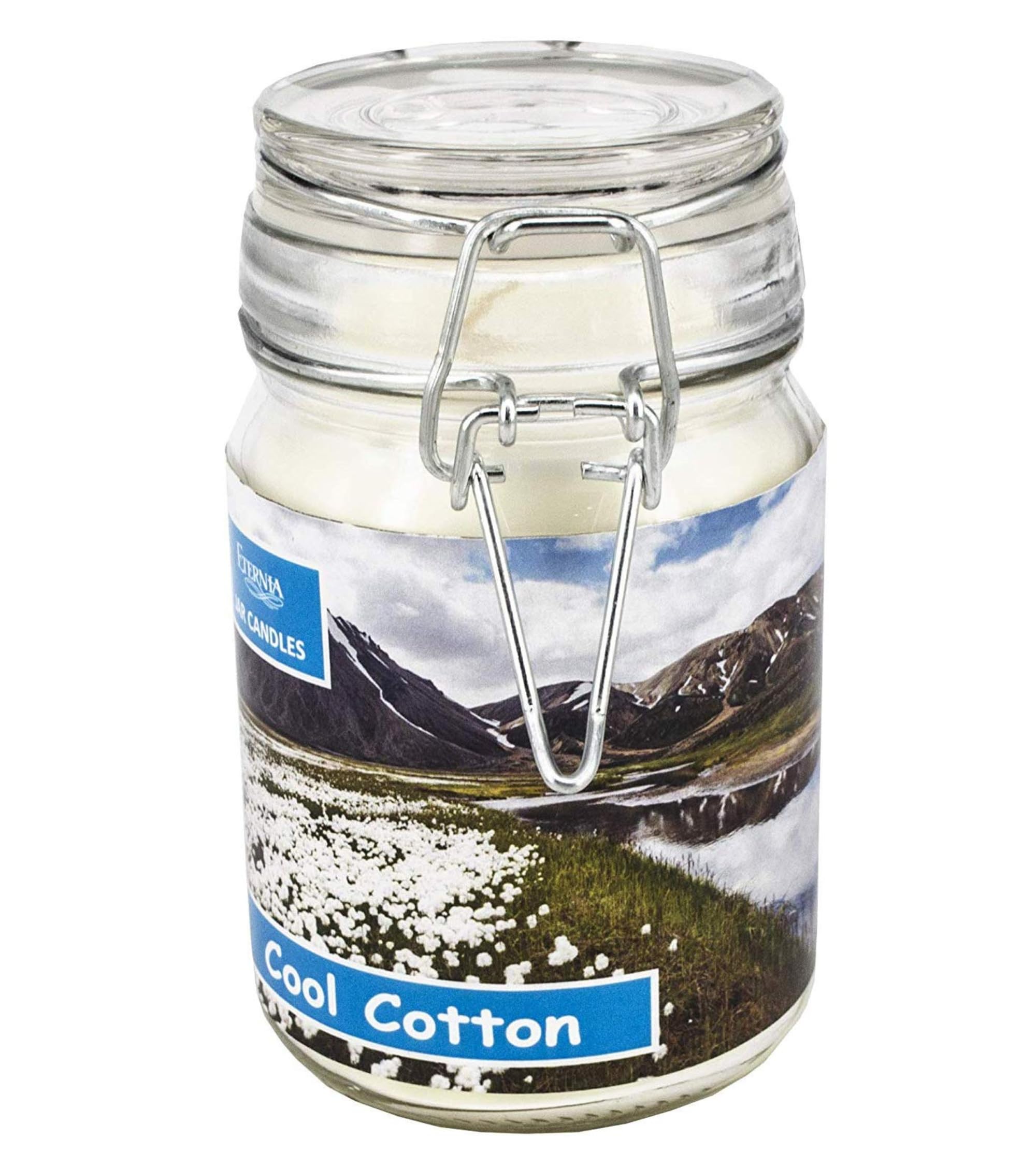 Eternia® Cool Cotton Scented Jar Candle – Clean Fresh Linen-Inspired Aroma in Glass Jar for Bedroom, Office, or Spa