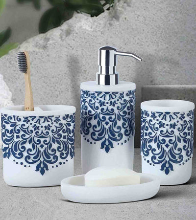 Premsons® Ceramic Bathroom Accessories Set of 3 – Dispenser, Soap Tray & Toiletries Holder