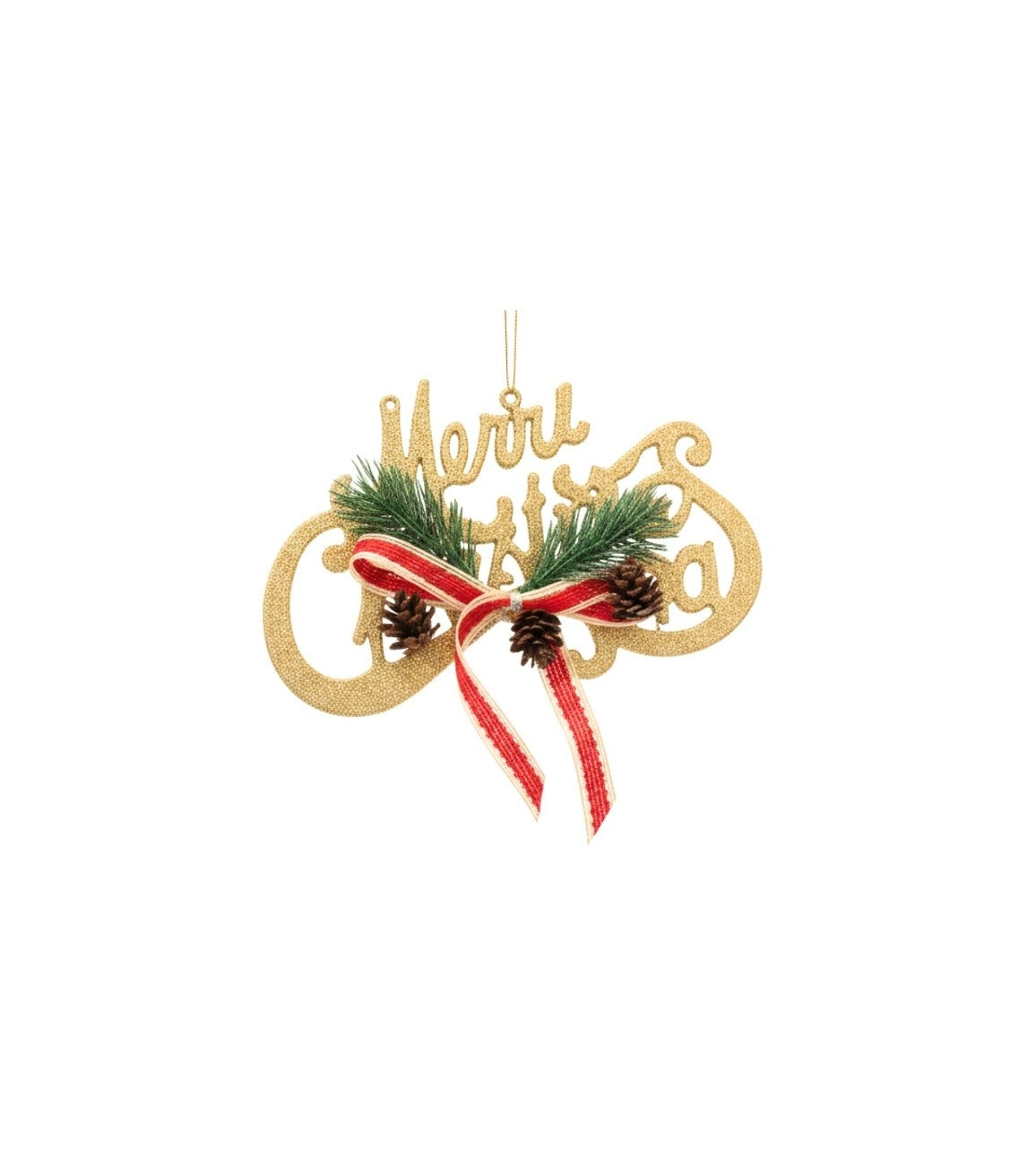 Premsons® Merry Christmas Hanging Ornament – Gold Festive Decoration