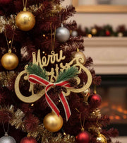 Premsons® Merry Christmas Hanging Ornament – Gold Festive Decoration