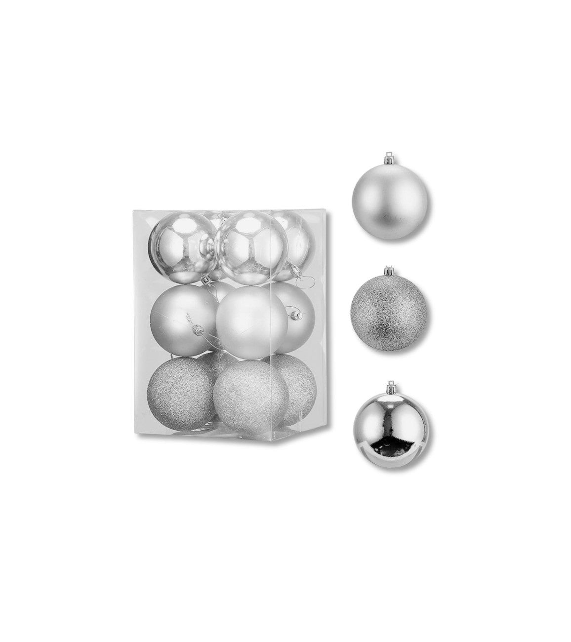 Premsons® Christmas Baubles – Mixed Matte - Glitter - Shiny Ornaments, Multi-Size Packs