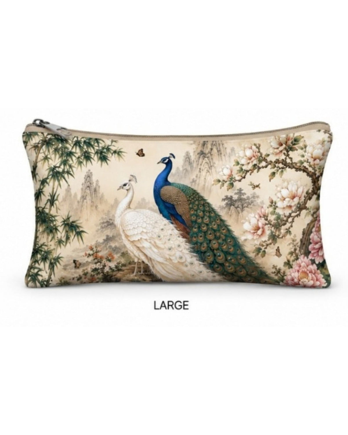 Premsons® Peacock Royale Vegan Leather Zipper Pouch – Multipurpose Organiser – S, M, L & XL