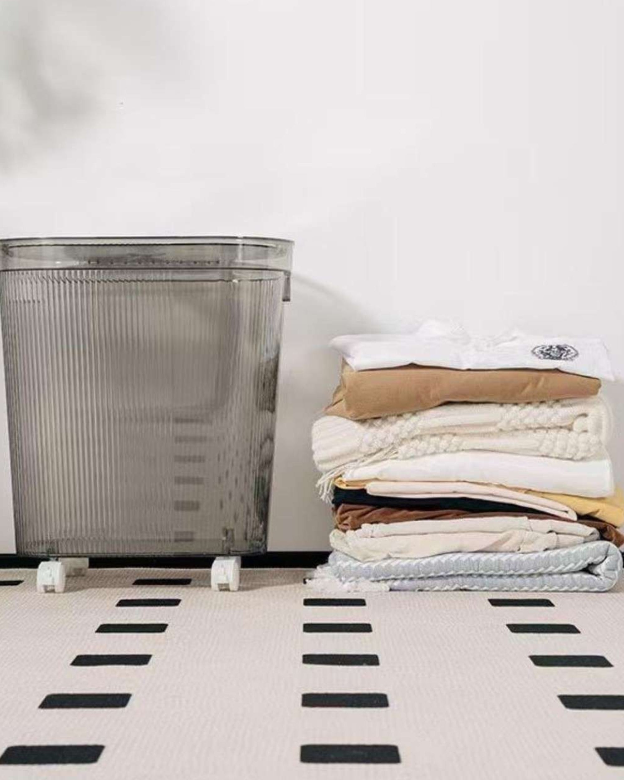 Premsons® Grey Storage Bin with Wheels & Handles – Durable Multipurpose Organizer Box for Clothes, Toys & Home Storage