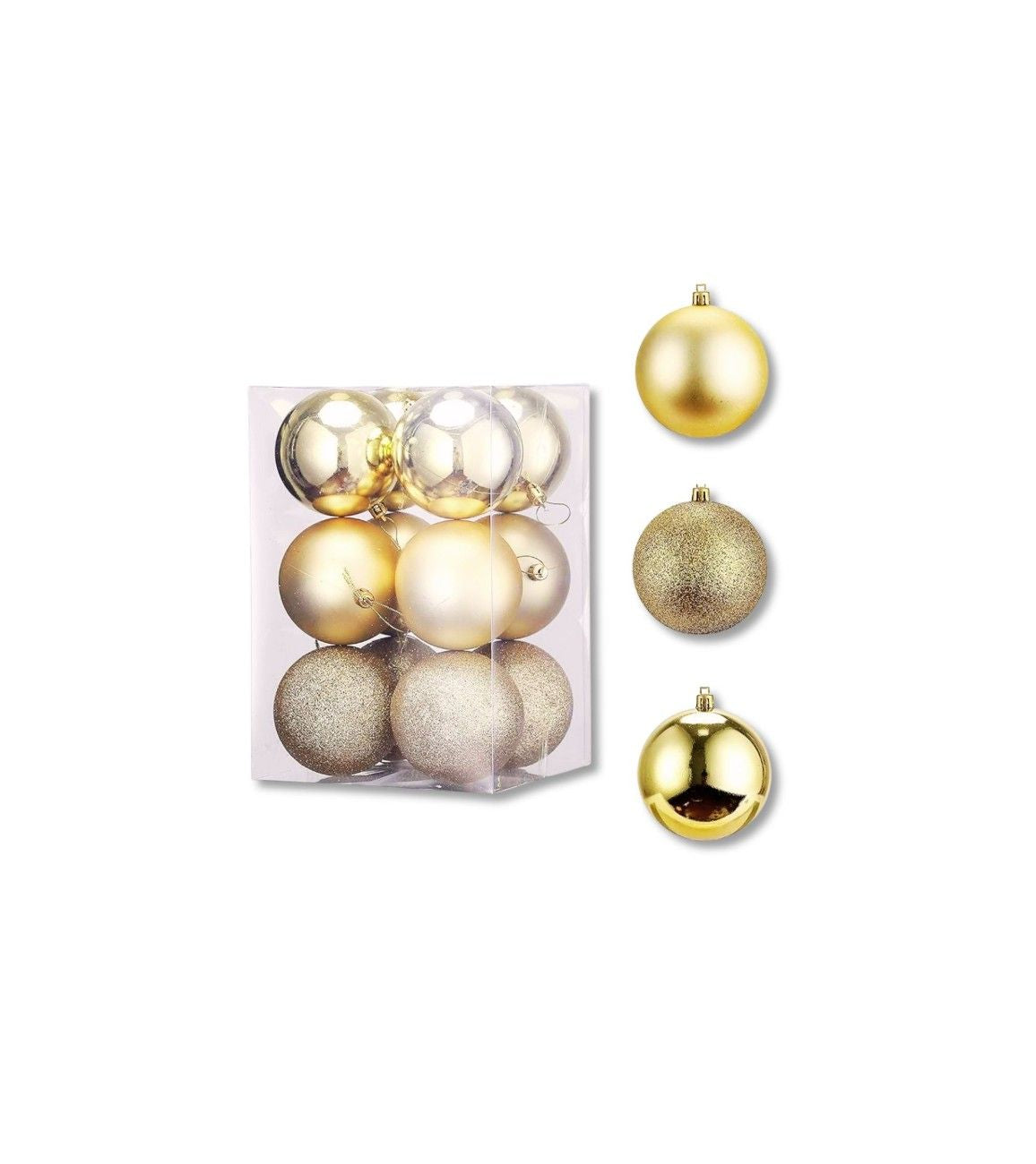 Premsons® Christmas Baubles – Mixed Matte - Glitter - Shiny Ornaments, Multi-Size Packs