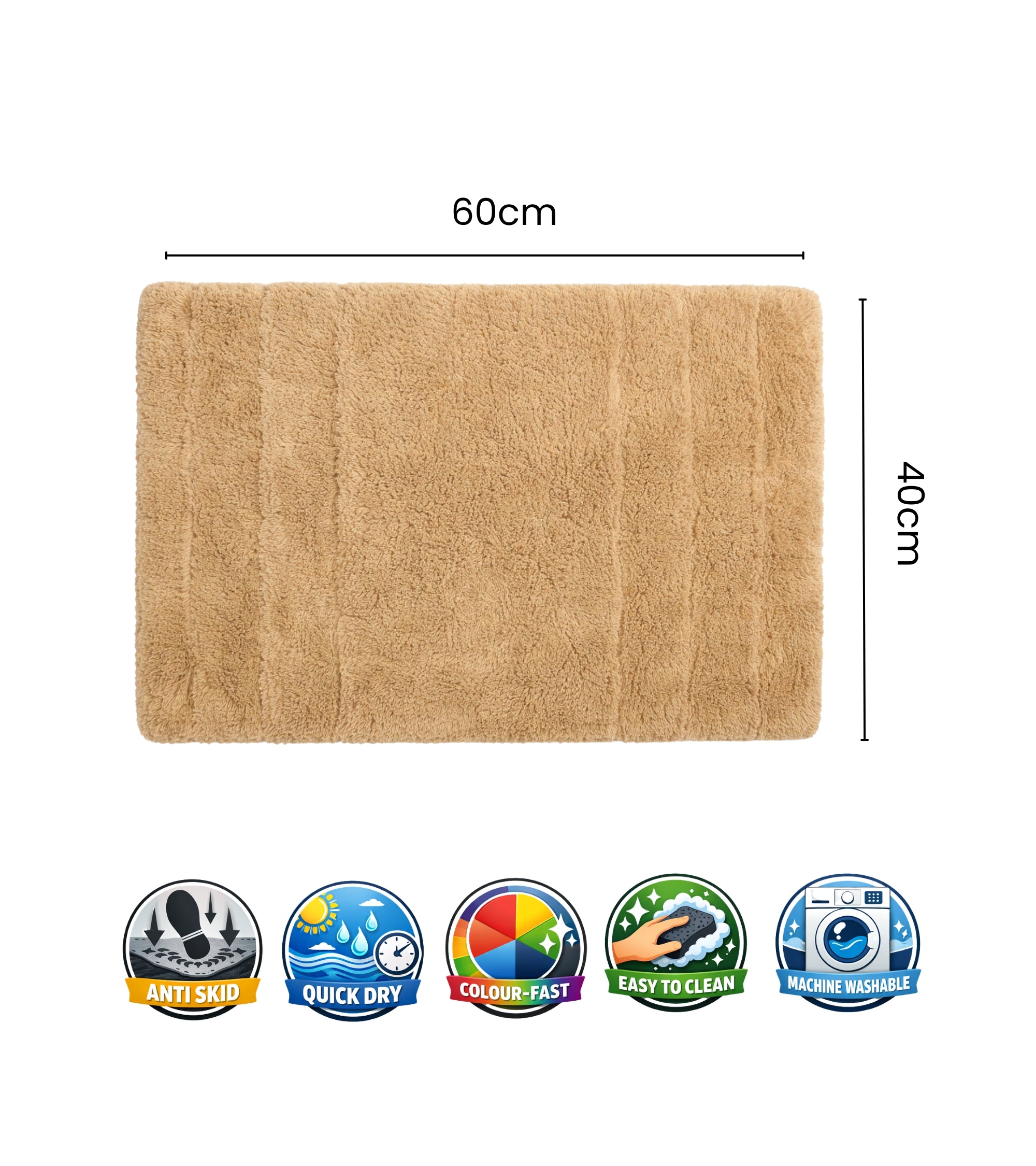 Premsons® Premium Luxury Collection Bath Mat (40x60 cm) | Plush, Non-Slip, Quick Dry Bathroom Mat for Shower, Spa & Home