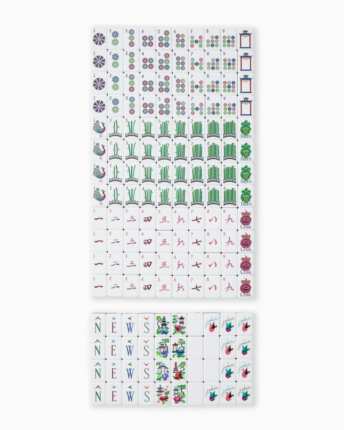 Palace 4-Layer Acrylic Mahjong Tiles – 160 Pieces Premium Mahjong Tiles Set