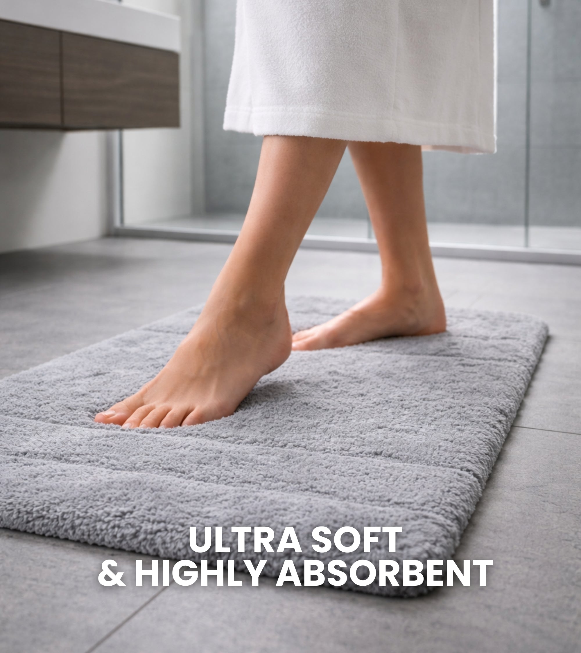 Premsons® Premium Luxury Collection Bath Mat (40x60 cm) | Plush, Non-Slip, Quick Dry Bathroom Mat for Shower, Spa & Home