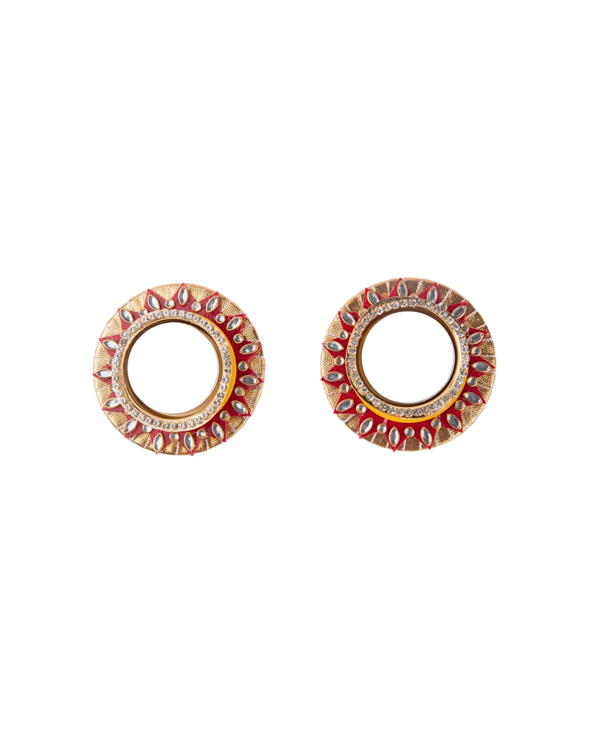 Premsons® Yellow & Red Round Decorative Wax Diya | Handcrafted Decorative Diyas for Diwali, Puja, Festivals & Home Décor