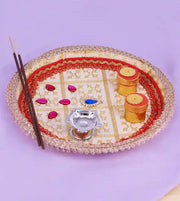 Premsons® White & Red Pooja Thali – Subtle and Divine