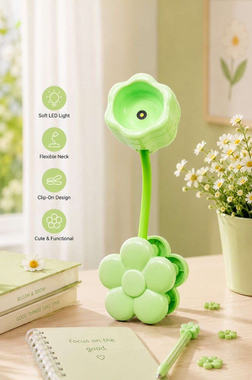 Premsons® Sunflower Clip-On LED Night Light – USB Rechargeable  | Soft Warm Glow | Available in Pink, Purple & Green