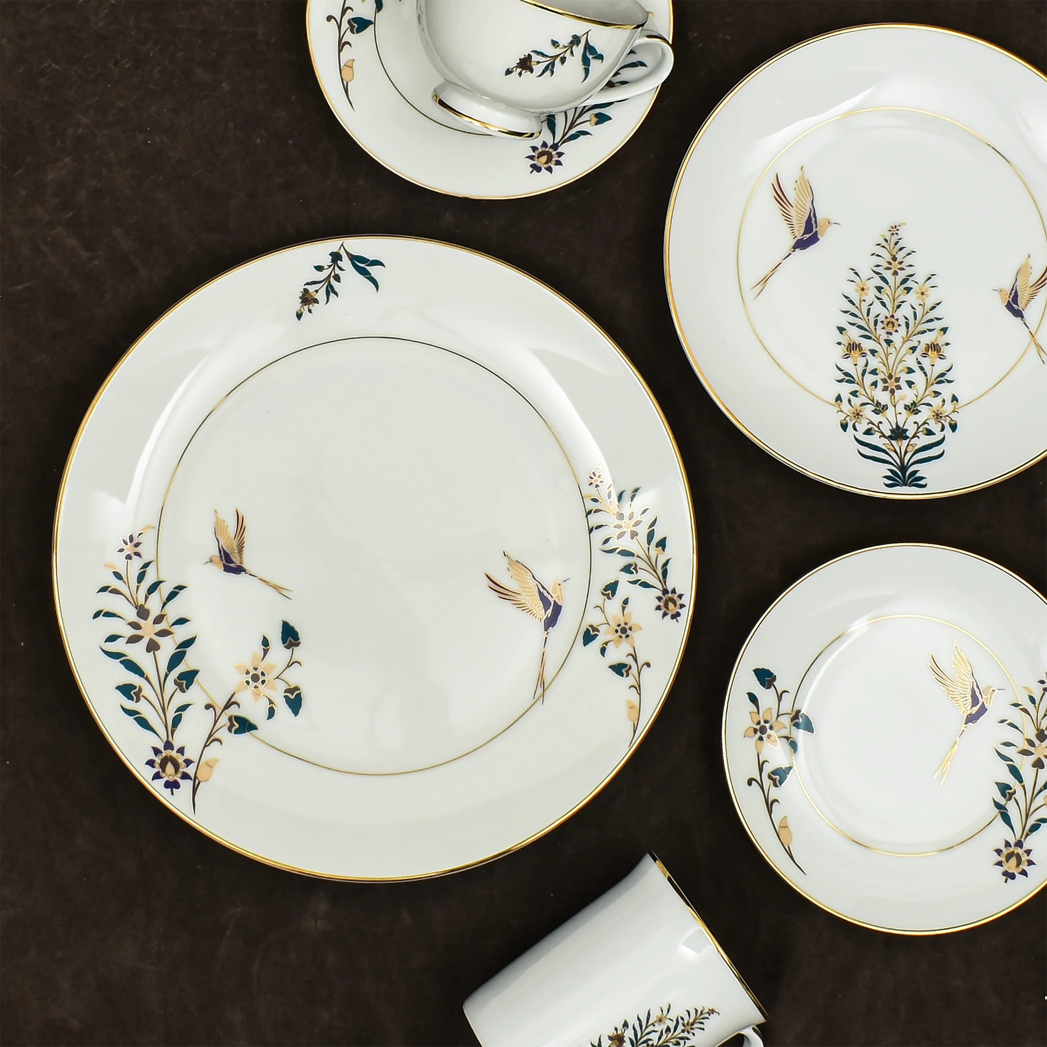 Floral Porcelain Dinner Set – 27-Piece Elegant Tableware Collection for 6 | Serene Botanical Design for Sophisticated Dining