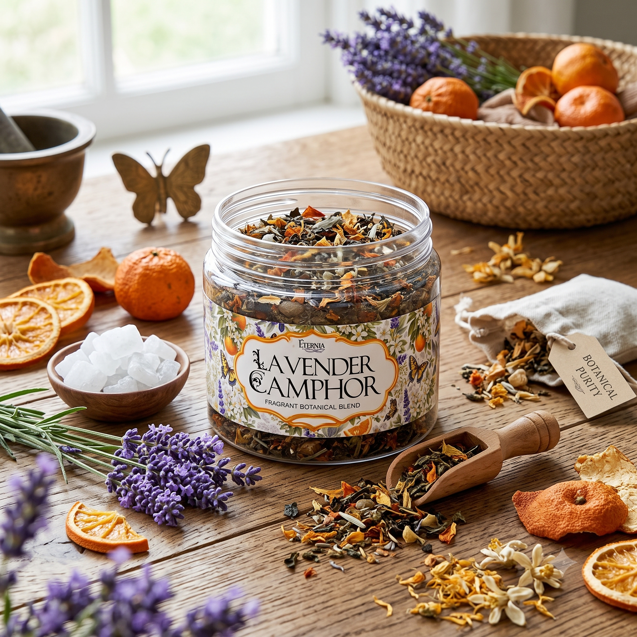 Eternia® Lavender Camphor Fragrant Botanical Blend | Natural Aromatherapy Potpourri Air Freshener for Home, Office & Wardrobe | Long Lasting Luxury Fragrance Décor