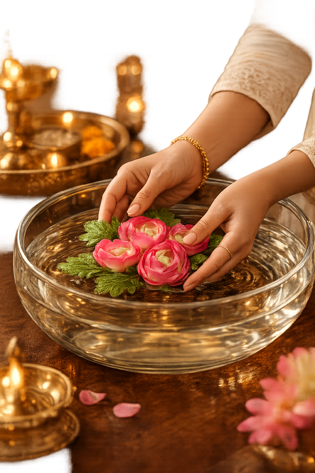 Premsons® Premium Pink Artificial Floating Flower – Elegant Home Décor