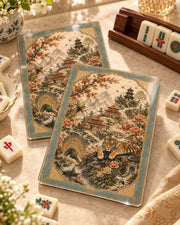 Premsons® Mahjong Shufflers Set of 2, Autumn in Jade Valley, 5.25 x 7.75 Inch